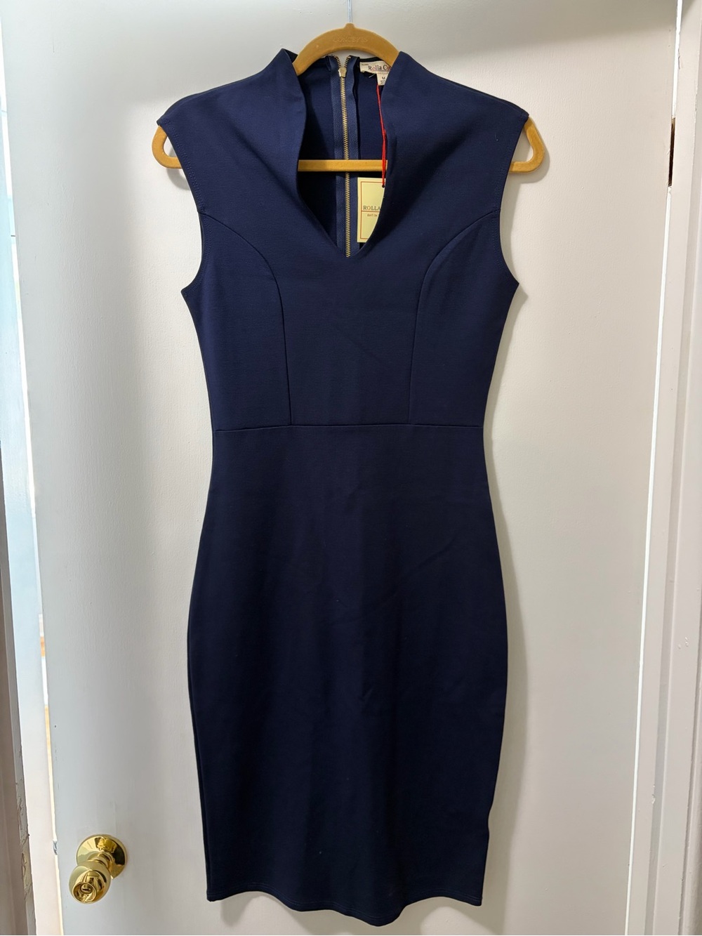NWT Navy Sheath Dress with Collar Size Medium